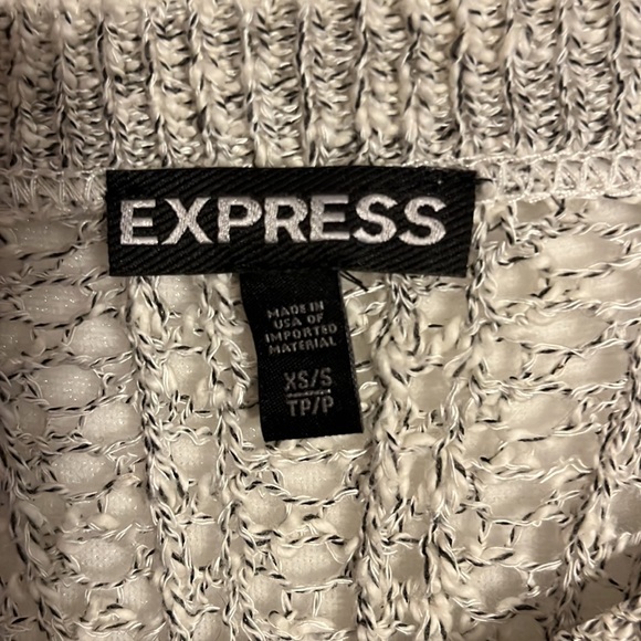 Express Heather Gray/White Sweater, Size XS/S - Picture 5 of 5